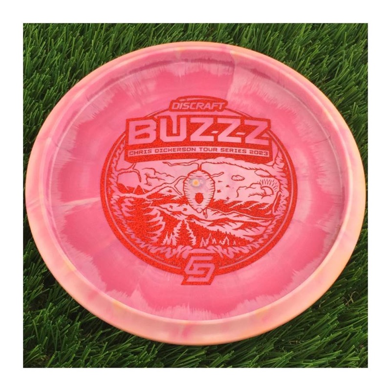 Discraft ESP Swirl Buzzz with Chris Dickerson Tour Series 2023 Stamp – 174g – Solid Pink