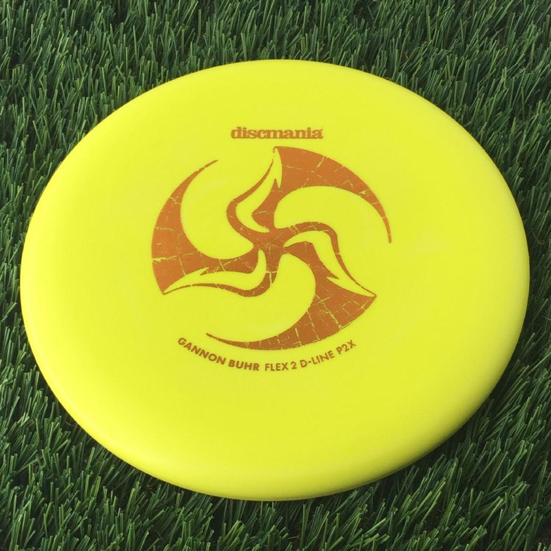 Discmania Italian D-Line Flex 2 P2x with Gannon Buhr Signature Series x Huk Lab Collaboration Stamp – 174g – Solid Yellow