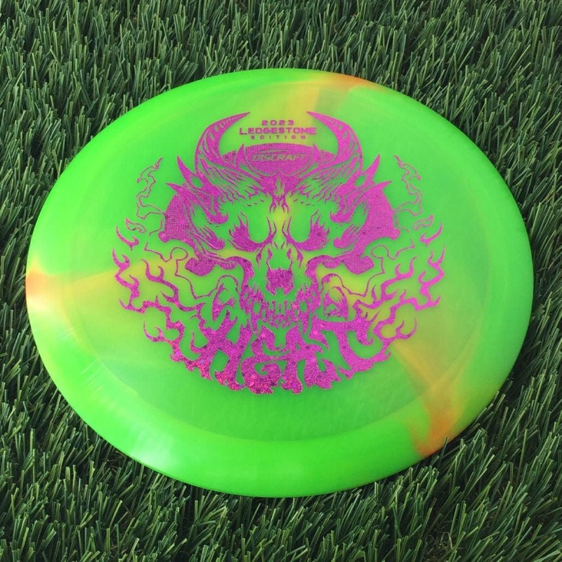 Discraft Elite Z Swirl Heat with 2023 Ledgestone Edition – Wave 1 Stamp – 174g – Translucent Green