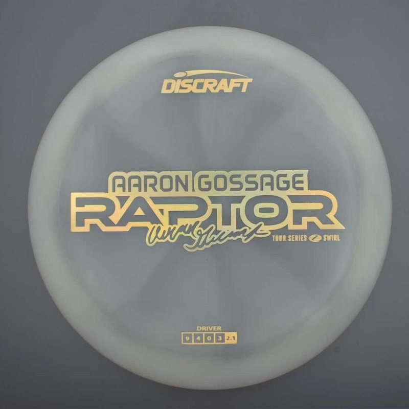 Discraft Elite Z Swirl Raptor with Aaron Gossage 2025 Tour Series Stamp – 174.5g – Grey