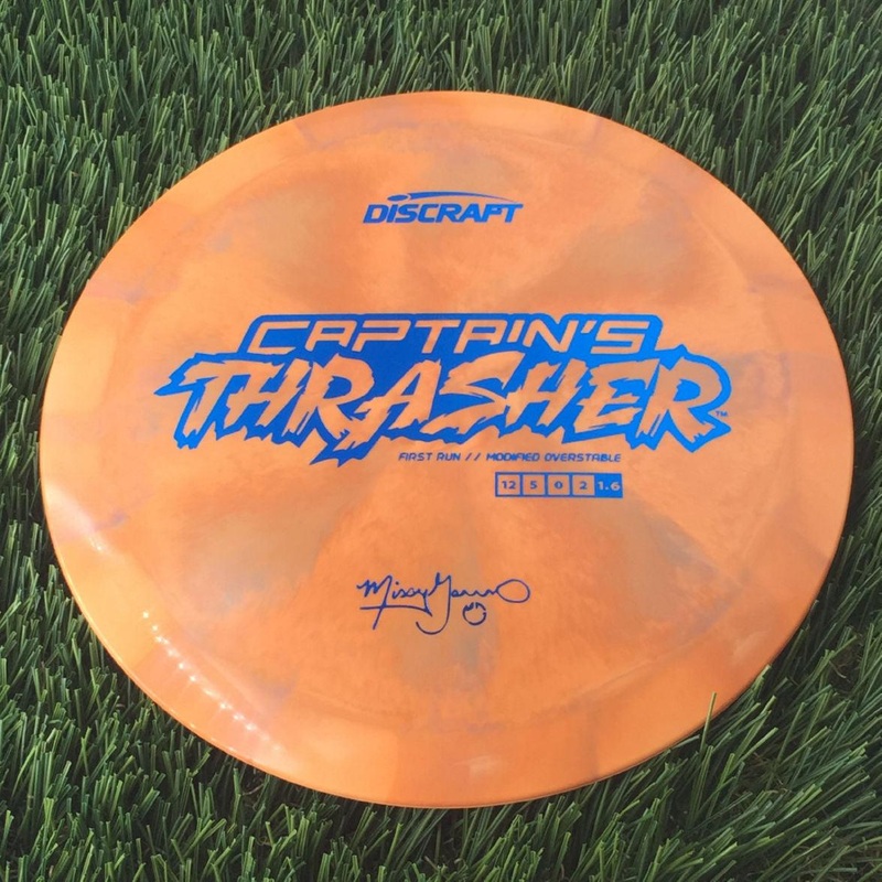 Discraft ESP Swirl Captain’s Thrasher with First Run // Modified Overstable Missy Gannon Signature Stamp – 174g Dark Orange