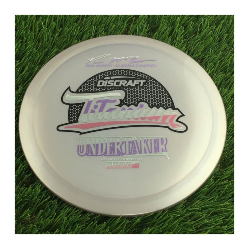 Discraft Titanium Undertaker with Paul McBeth – 5x World Champion Signature Stamp – 169g – Solid Muted Grey