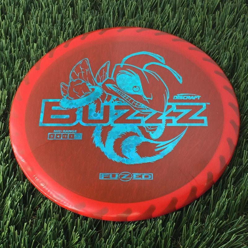Discraft Elite Z FuZed Line with Saw Pattern Buzzz with Big Bee with Saw Blade – “Buzzzsaw” Stamp – 180g – Translucent Red