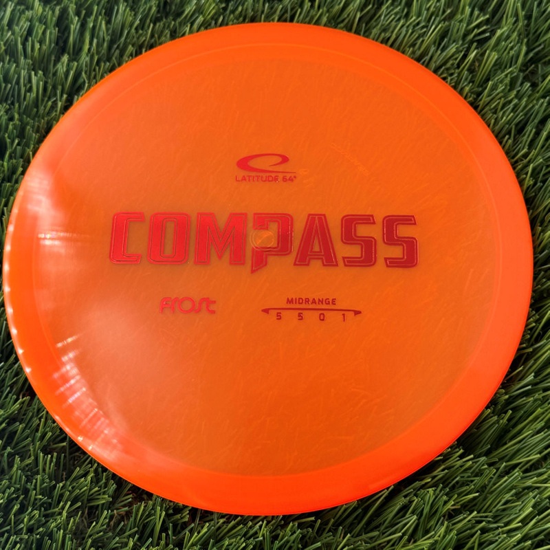 Latitude 64 Frost Line Compass with Frost Stock Stamp – 177g – Translucent Orange