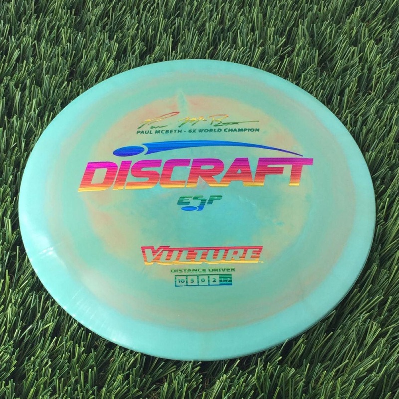 Discraft ESP Vulture with Paul McBeth – 6x World Champion Signature Stamp – 174g Turquoise Green