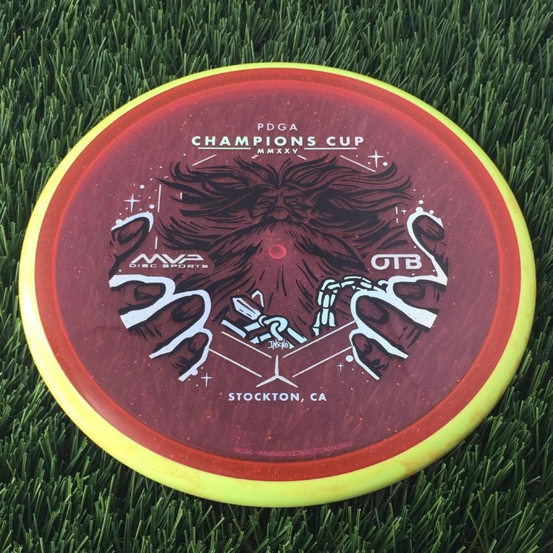 Axiom Particle Glow Proton Hex 5|5.5|-1|1 with OTB Champions Cup 2025 – Wizardcraft by Mike Inscho Stamp – 176g – Light Red