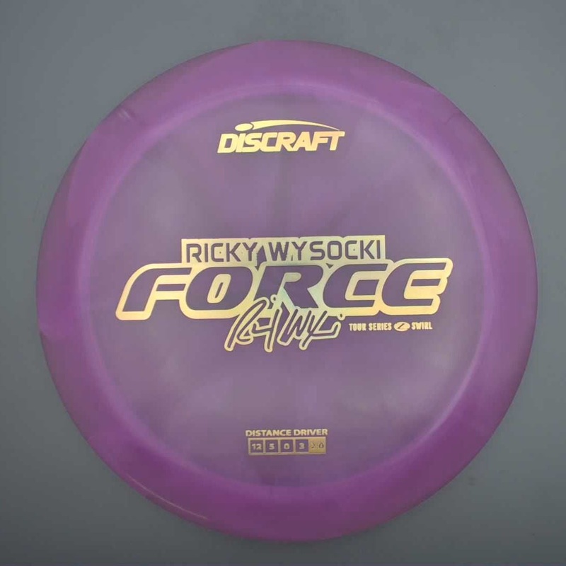 Discraft Elite Z Swirl Force with Ricky Wysocki 2025 Tour Series Stamp – 173.5g – Purple