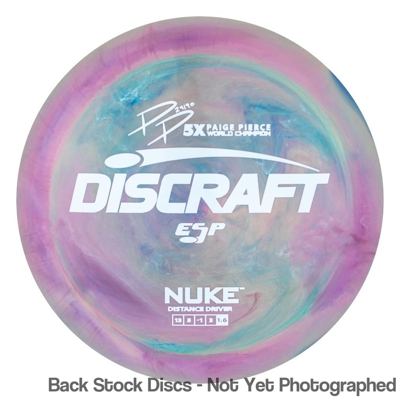 Discraft ESP Nuke Distance Driver with PP 29190 5X Paige Pierce World Champion Stamp [Back Stock Inventory – Disc and Stamp Color WILL VARY]