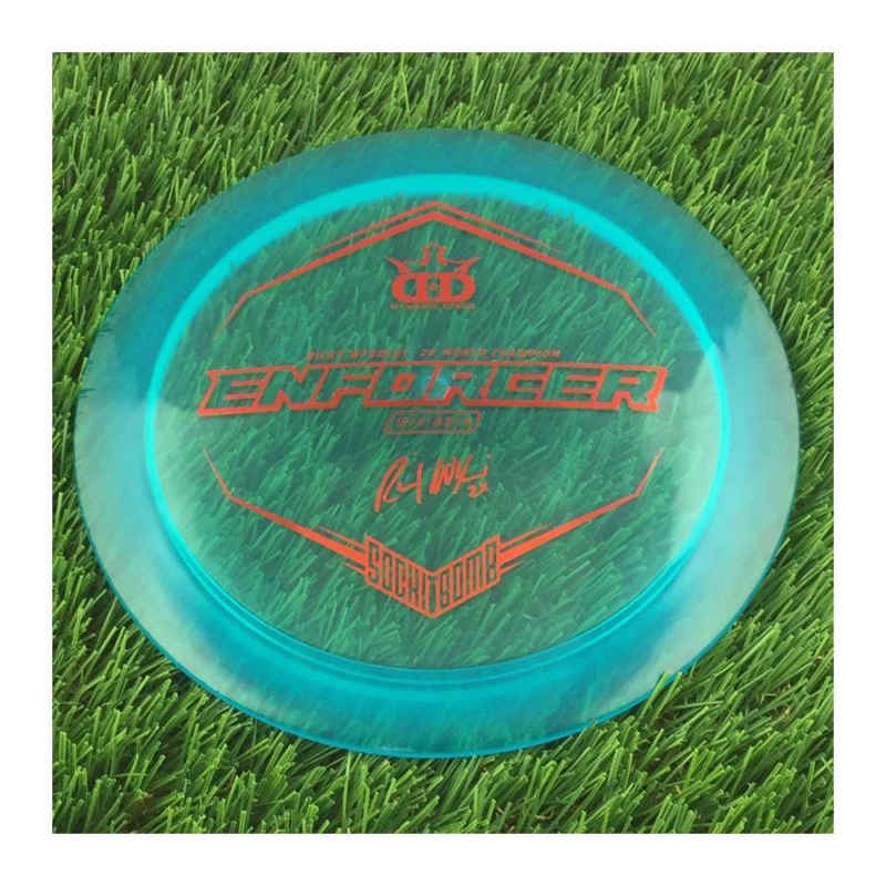 Dynamic Discs Lucid Enforcer with Ricky Wysocki – 2X World Champion – SockiBomb Stamp – 173g – Translucent Blue