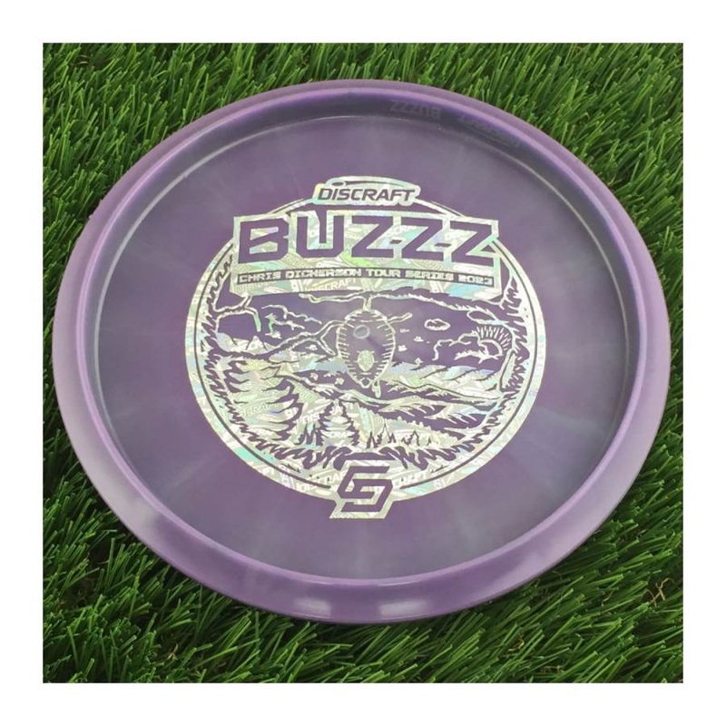 Discraft ESP Swirl Buzzz with Chris Dickerson Tour Series 2023 Stamp – 176g – Solid Purple