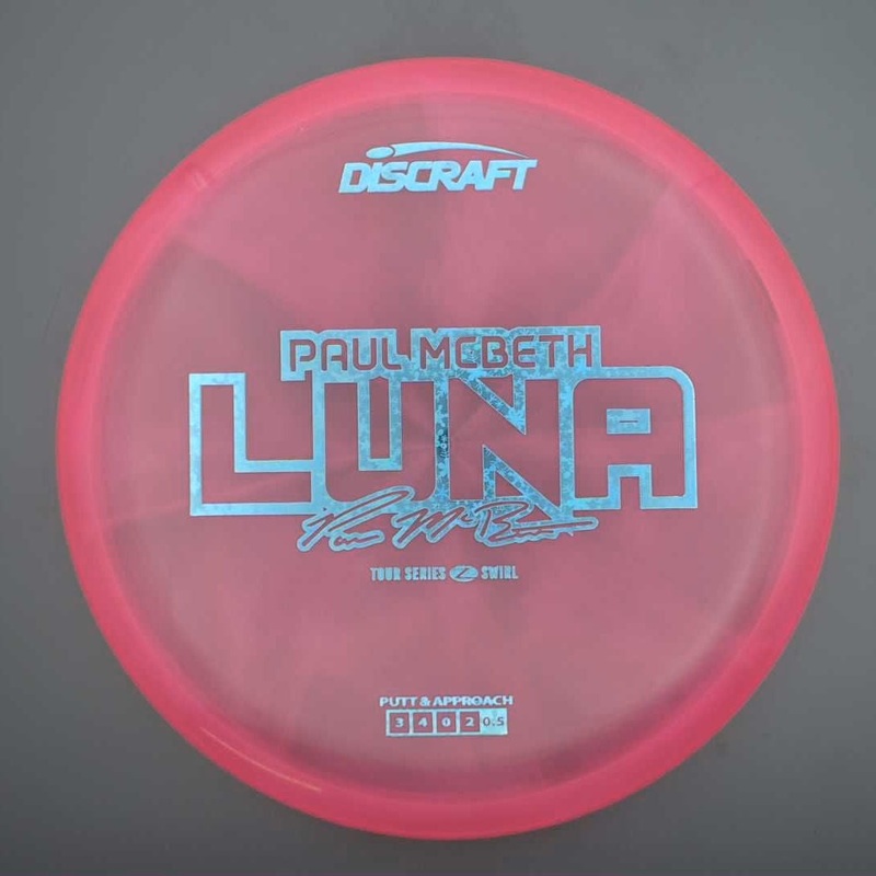 Discraft Elite Z Swirl Luna with Paul McBeth 2025 Tour Series Stamp – 175.5g – Pink