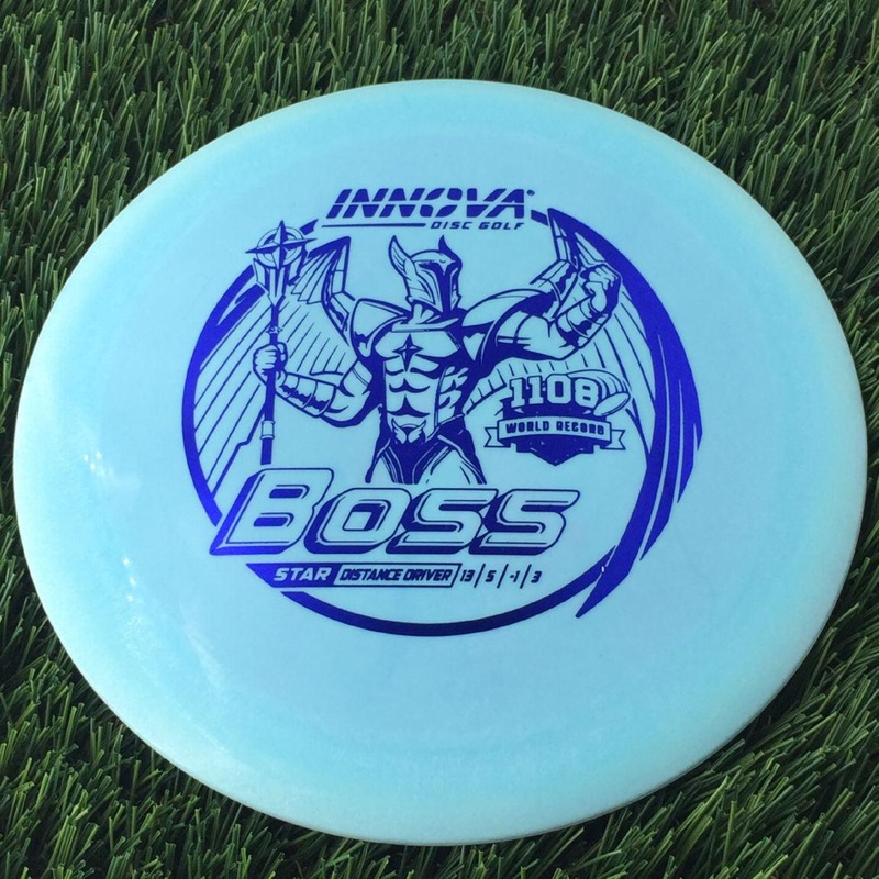 Innova Star Boss with Burst Logo Stock 1108 Feet World Record Stamp – 144g Light Blue