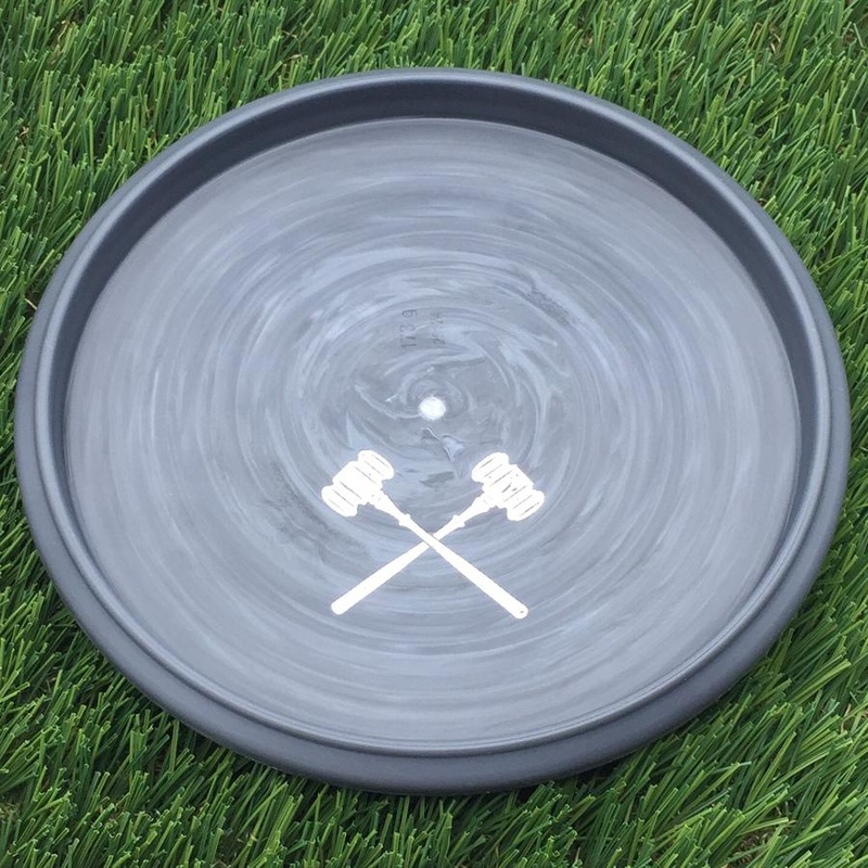 Dynamic Discs Classic Swirl Judge with Judgement Day Bottom Stamped Crossed Gavels Stamp – 173.54g – Black