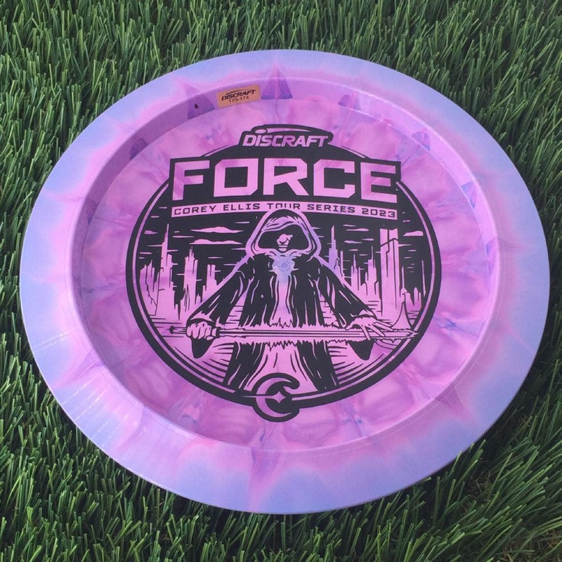 Discraft ESP Swirl Force with Corey Ellis Tour Series 2023 Stamp – 174g Purple