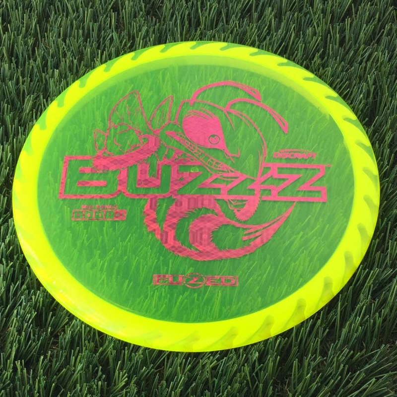 Discraft Elite Z FuZed Line with Saw Pattern Buzzz with Big Bee with Saw Blade – “Buzzzsaw” Stamp – 180g – Translucent Yellow