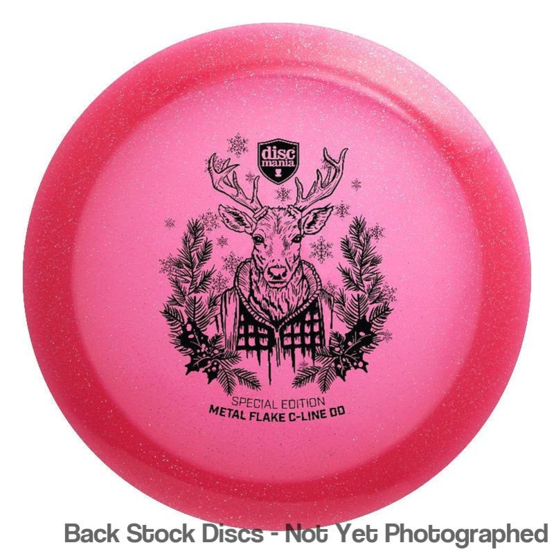 Discmania C-Line Metal Flake DD Reinvented Distance Driver with Holiday Reindeer Special Edition Stamp [Back Stock Inventory – Disc and Stamp Color WILL VARY]
