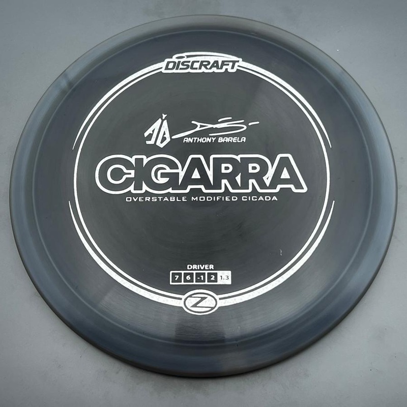 Discraft Elite Z Cigarra with Anthony Barela Signature – AB Stamp – 170.8g – Lighter Rim Grey