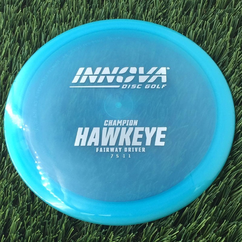 Innova Champion Hawkeye with Burst Logo Stock Stamp – 164g – Translucent Blue