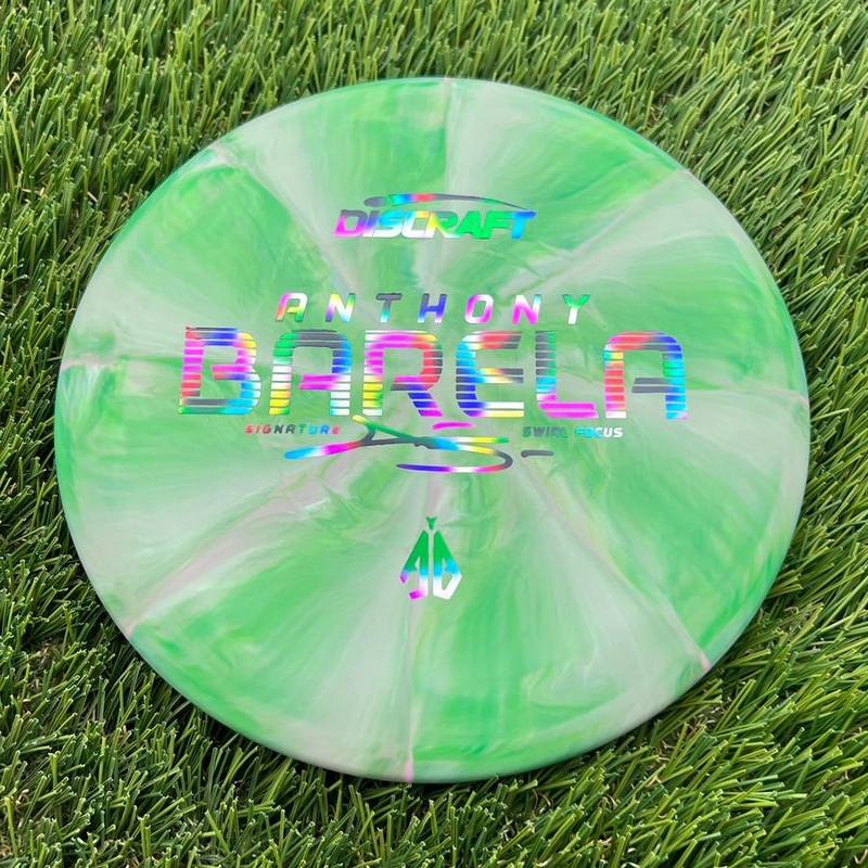 Discraft Crazy Tough CT Swirl Focus with Anthony Barela Signature – AB Stamp – 172.96g – Green