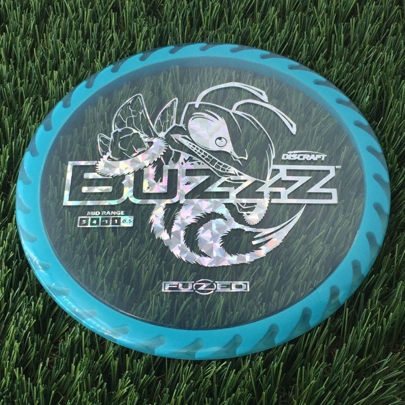Discraft Elite Z FuZed Line with Saw Pattern Buzzz with Big Bee with Saw Blade – “Buzzzsaw” Stamp – 180g – Translucent Blue