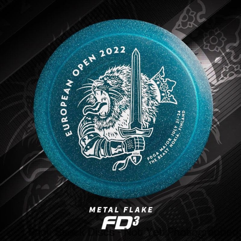 Discmania C-Line Metal Flake FD3 Fairway Driver with European Open 2022 – The Beast – Nokia, Finland Stamp [Back Stock Inventory – Disc and Stamp Color WILL VARY]