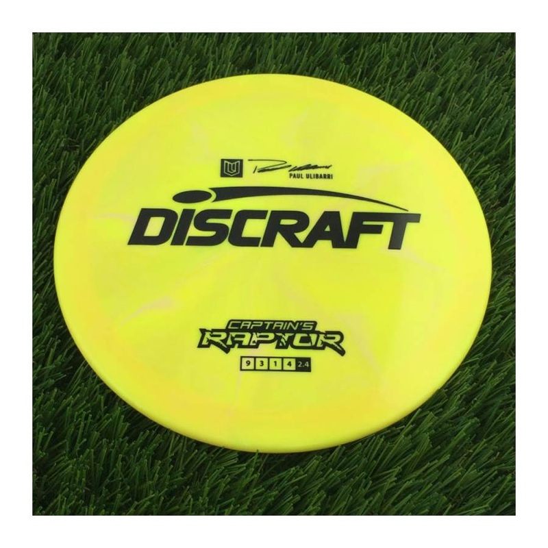 Discraft ESP Swirl Captain’s Raptor with Paul Ulibarri Stamp – 172g – Solid Yellow