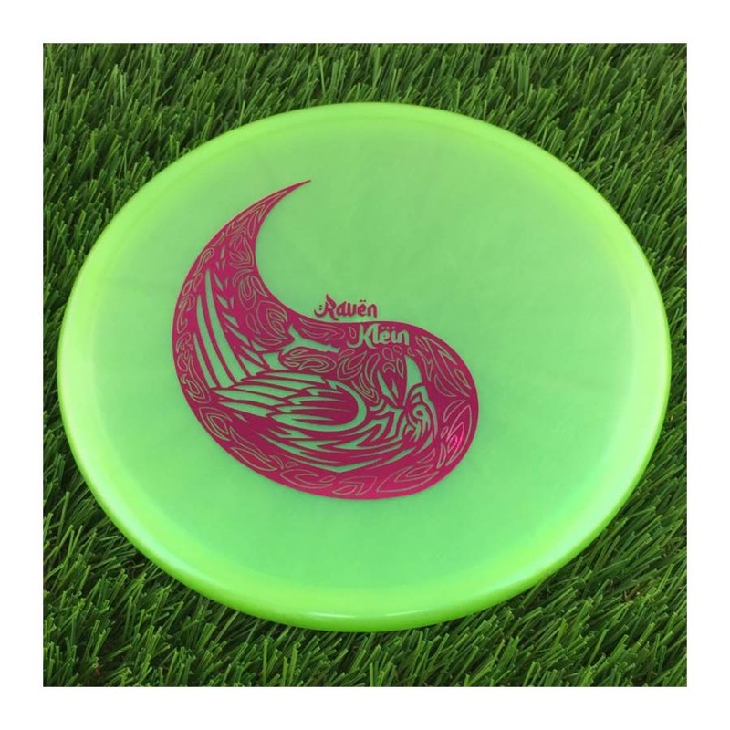 Dynamic Discs Lucid Chameleon Suspect with Raven Klein Yin and Yang Raven Stamp – 176g – Translucent Green
