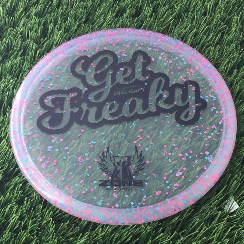 Discraft Elite Z FLX Confetti Zone with Get Freaky Dark Horse Brodie Smith Stamp – 174g – Clear