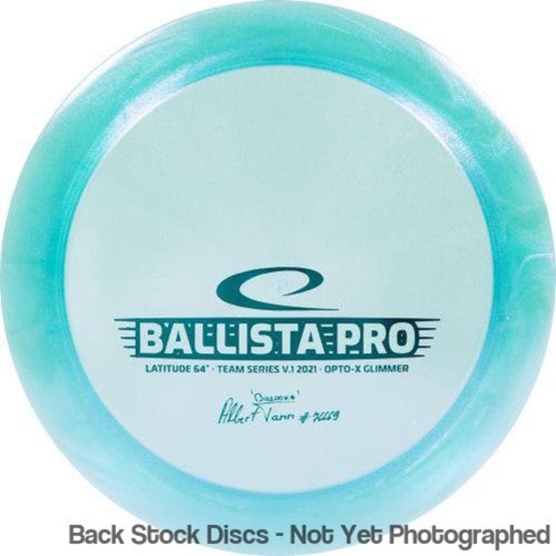 Latitude 64 Opto-X Glimmer Ballista Pro Distance Driver with Team Series V.1 2021 Albert Bazooka Tamm #76669 Stamp [Back Stock Inventory – Disc and Stamp Color WILL VARY]