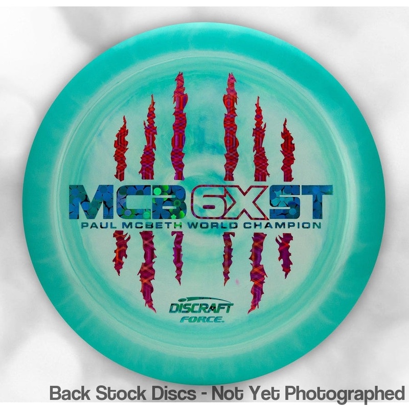 Discraft ESP Swirl Force Distance Driver with McBeast 6X Claw PM World Champ Stamp [Back Stock Inventory – Disc and Stamp Color WILL VARY]
