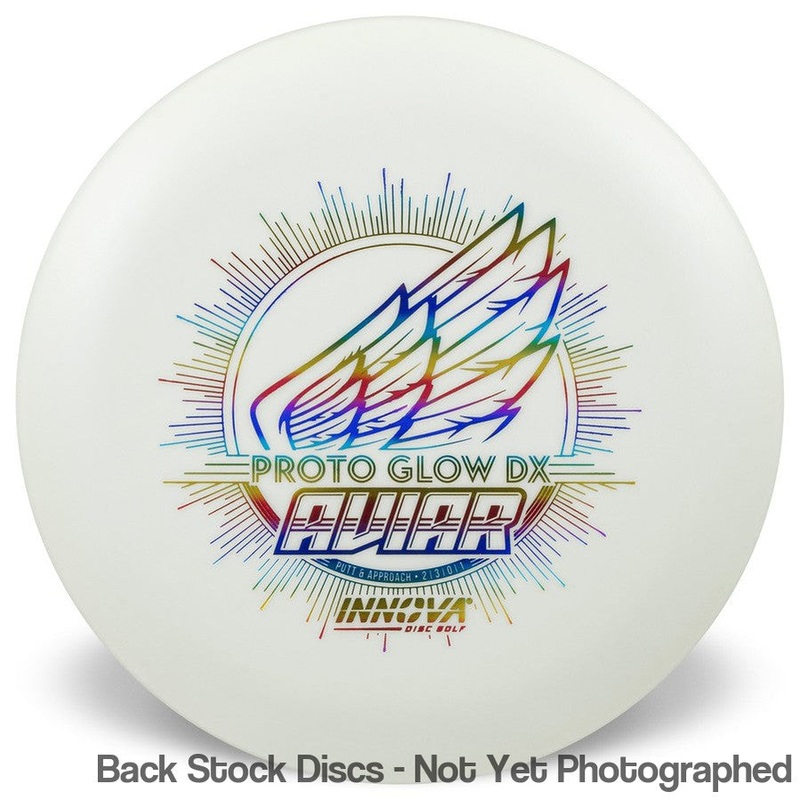 Innova Proto Glow DX Aviar Putter Putter with Burst Logo Stock Character Stamp [Back Stock Inventory – Disc and Stamp Color WILL VARY]