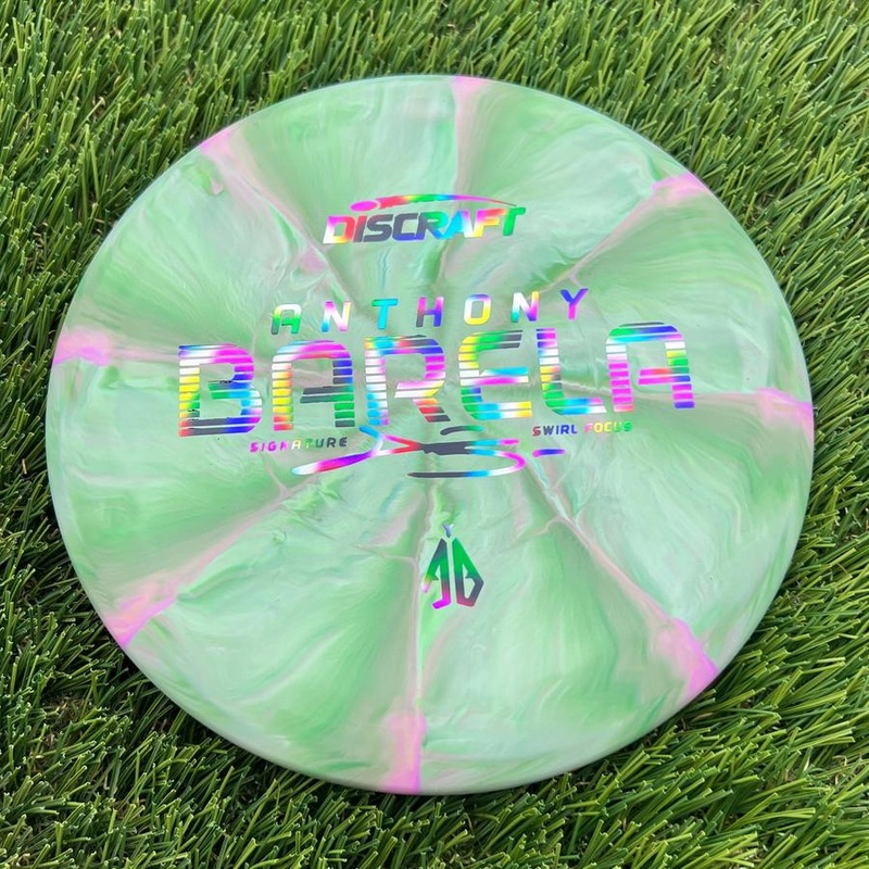 Discraft Crazy Tough CT Swirl Focus with Anthony Barela Signature – AB Stamp – 172.98g – Green