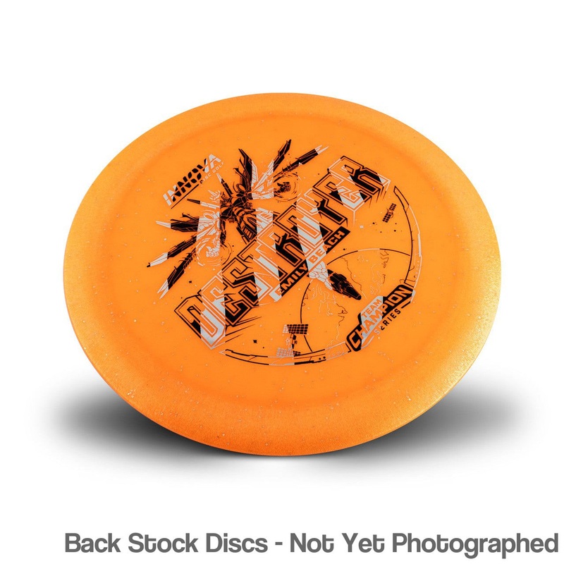 Innova Champion Metal Flake Color Glow Destroyer Distance Driver with Emily Beach – Tour Series – 2023 Stamp [Back Stock Inventory – Disc and Stamp Color WILL VARY]