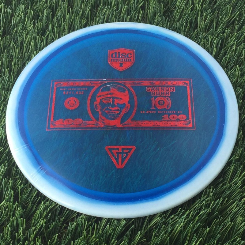 Discmania Horizon C-Line Metal Flake FD3 with Gannon Buhr – Most Money Earned in a Season $211,432 – Dollar Bill – GB Stamp – 175g – Translucent Blue