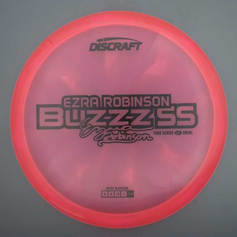 Discraft Elite Z Swirl BuzzzSS with Ezra Robinson 2025 Tour Series Stamp – 179.8g – Pink