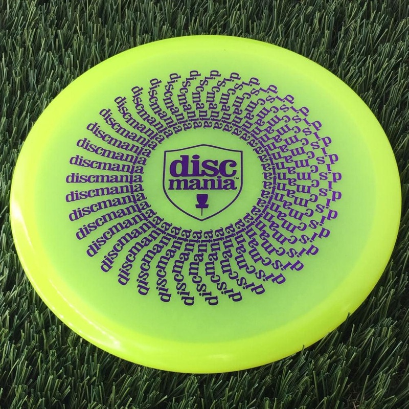 Discmania C-Line Color Glow MD1 Reinvented with Discmania Shield and Spiral Phenakistoscope Stamp – 178g – Translucent Yellow