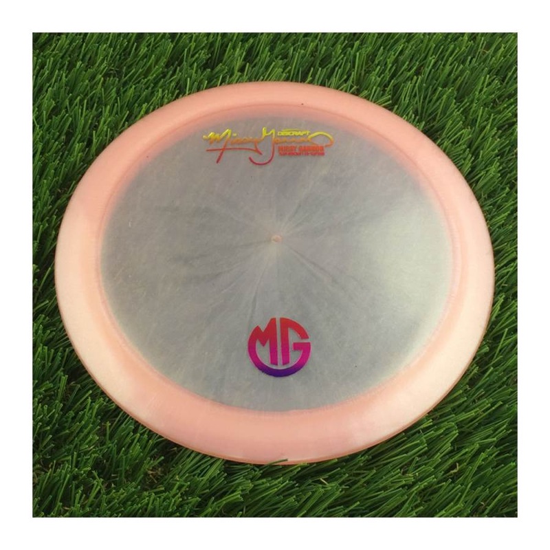 Discraft Elite Z Color Shift Thrasher with Missy Gannon Signature Team Discraft Co-Captain – MG Small Logo Stamp – 172g – Translucent Salmon Pink