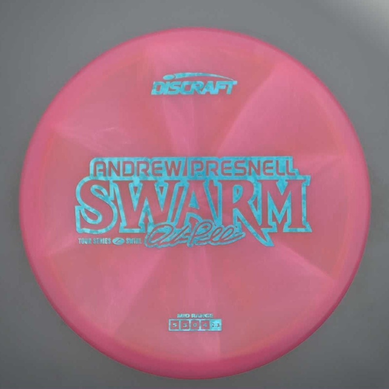 Discraft Elite Z Swirl Swarm with Andrew Presnell 2025 Tour Series Stamp – 177.5g – Pink