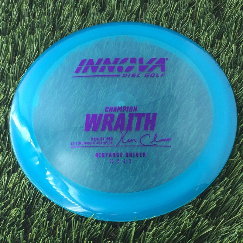 Innova Champion Wraith with Ken Climo 12 Time World Champion Burst Logo Stamp – 175g – Blue