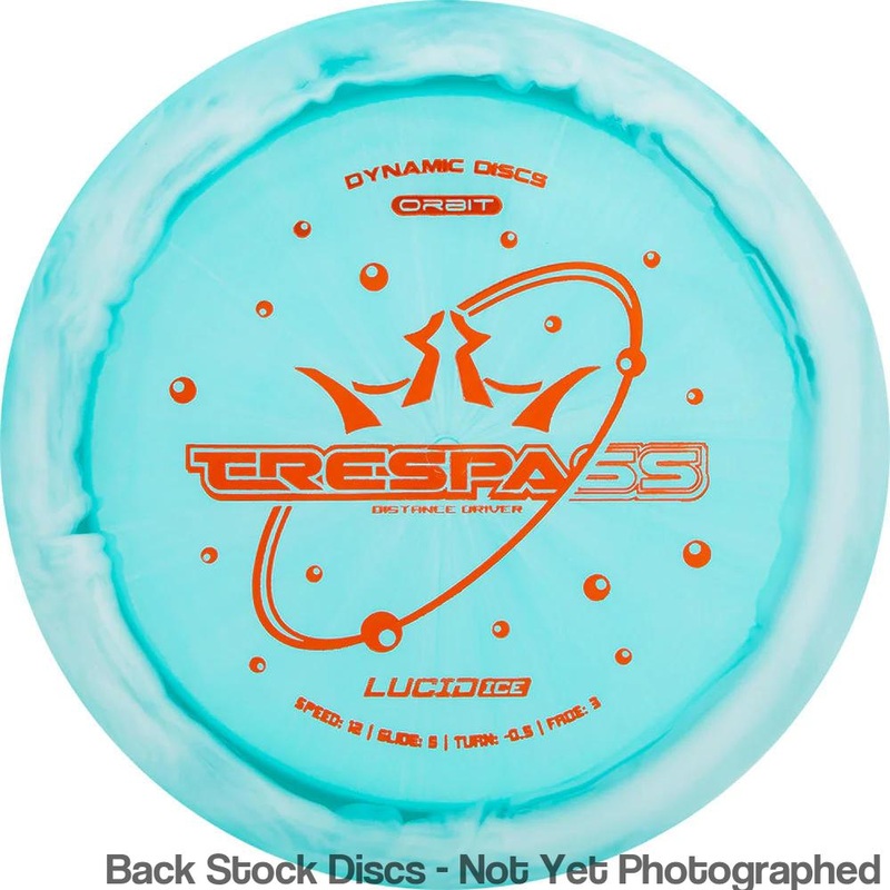 Dynamic Discs Lucid Ice Orbit Trespass Distance Driver with Bubbles Stock Stamp [Back Stock Inventory – Disc and Stamp Color WILL VARY]