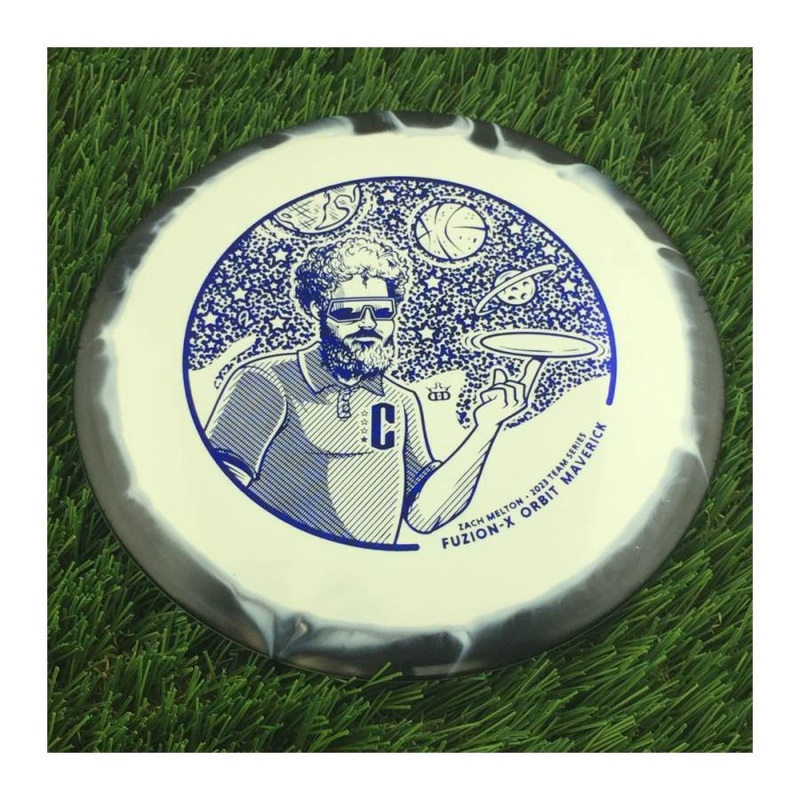 Dynamic Discs Fuzion-X Orbit Maverick with Zach Melton 2023 Team Series Stamp – 174g – Solid White