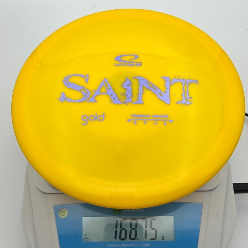 Latitude 64 Gold Line Saint with Distressed Stock Stamp – 168.8g – Yellow
