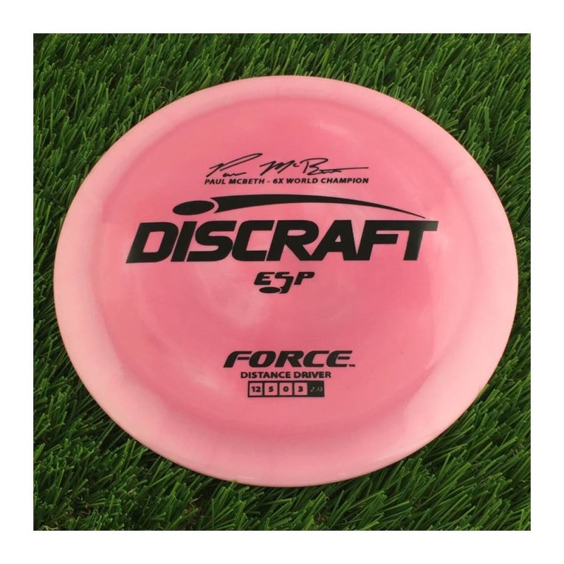 Discraft ESP Force with Paul McBeth – 6x World Champion Signature Stamp – 172g – Solid Dark Pink