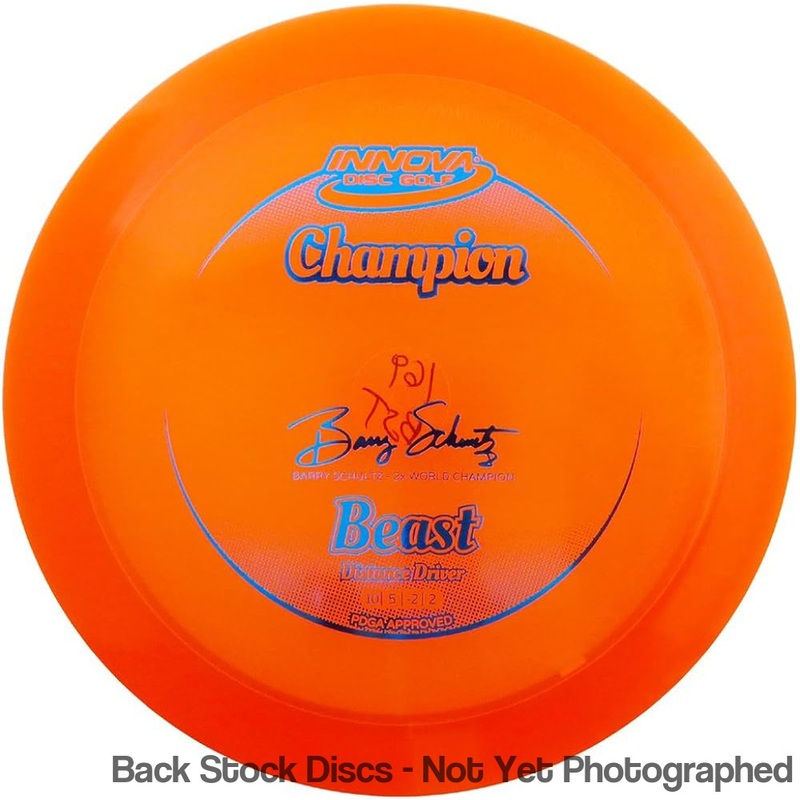 Innova Champion Beast Distance Driver with Barry Schultz – 2x World Champion Circle Fade Stock Stamp [Back Stock Inventory – Disc and Stamp Color WILL VARY]
