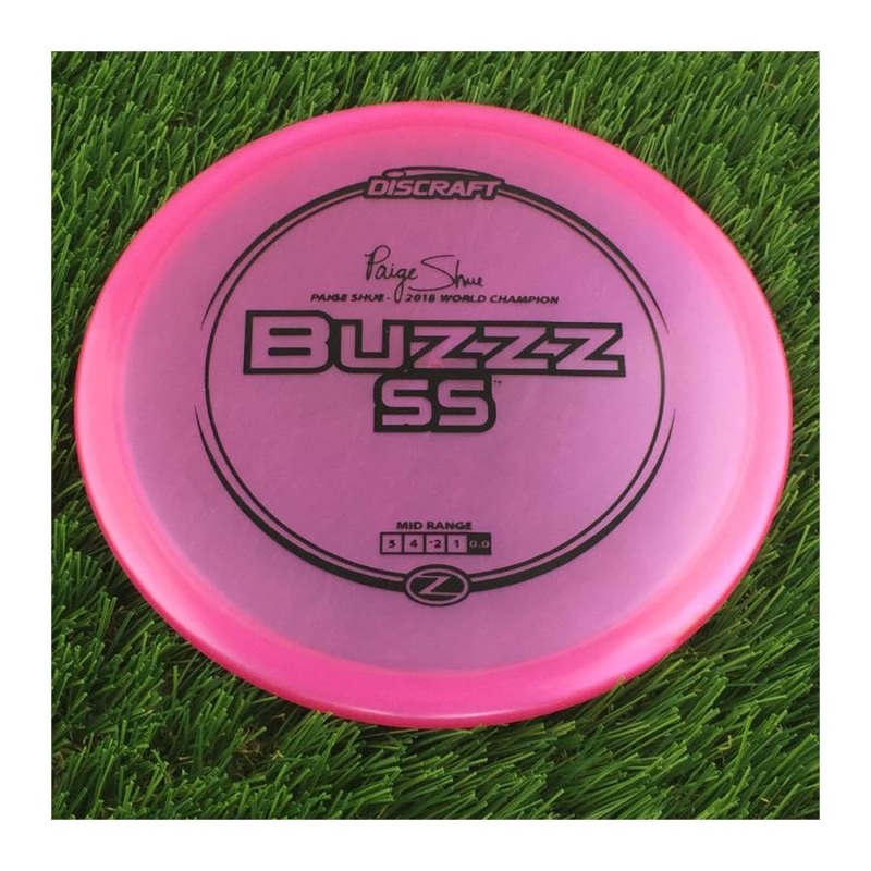 Discraft Elite Z BuzzzSS with Paige Shue – 2018 World Champion Stamp – 176g – Translucent Pink