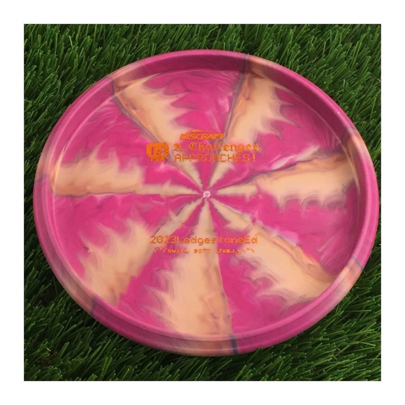 Discraft Swirly Soft Challenger with 2023 Ledgestone Edition – Wave 3 Stamp – 174g – Solid Dark Pink