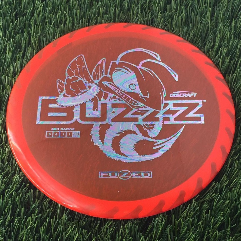 Discraft Elite Z FuZed Line with Saw Pattern Buzzz with Big Bee with Saw Blade – “Buzzzsaw” Stamp – 180g – White Saw Red