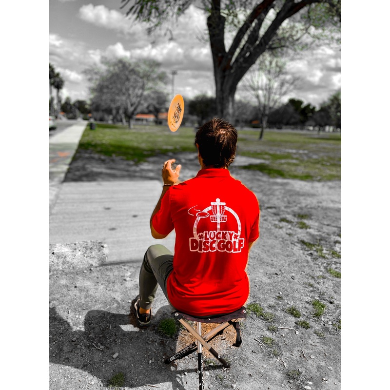 Mens Lucky Disc Golf Brand Dri-fit Polo Shirt – Avail in 4 Colors