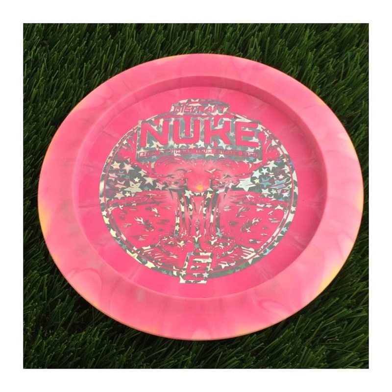 Discraft ESP Swirl Nuke with Ezra Aderhold Tour Series 2023 Stamp – 173g – Solid Pink