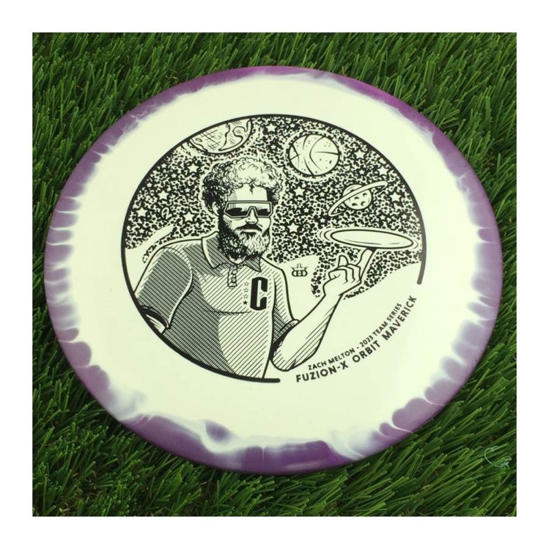 Dynamic Discs Fuzion-X Orbit Maverick with Zach Melton 2023 Team Series Stamp – 176g – Solid Purple